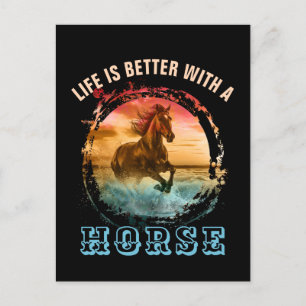 LEVEN IS BEETER MET EEN PAARD BRIEFKAART