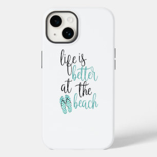 Leven Is Beter Aan De Strand Quote Met Flip Flops iPhone 14 Hoesje