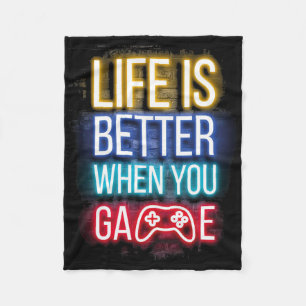 Leven Is Beter Als Je Game Controller Videogames Fleece Deken