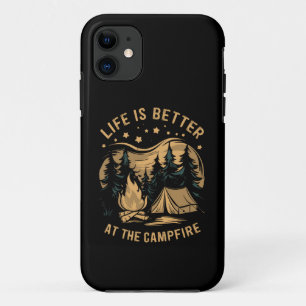 Leven Is Beter Bij Het Kampvuur Camper Kamp Kamper iPhone 11 Hoesje