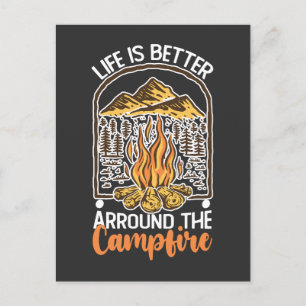 Leven Is Beter Bij Het Kampvuur Reizen Uitnodiging Briefkaart
