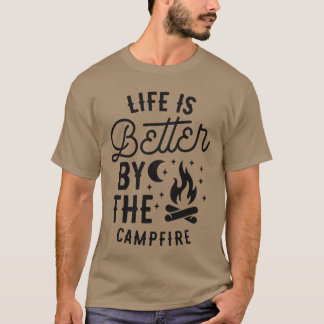 Leven is beter bij het kampvuur vrienden t-shirt