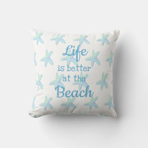 Leven is beter bij het strand Zeester Worp Kussen