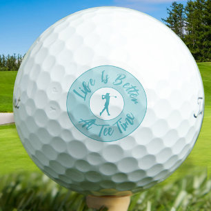 Leven is beter bij Tee Time Funny Dames Teal Cadea Golfballen