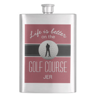 Leven is Beter Citaat Golfen Monogram Diep rood Flacon