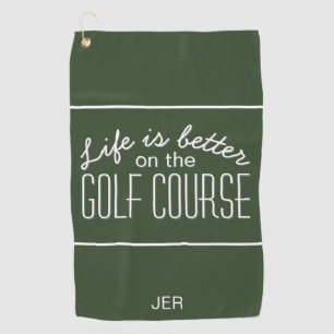 Leven is beter golfbaan citaat sporten pro groen golfhanddoek