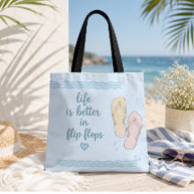Leven Is Beter In Flip Flops Strandtas