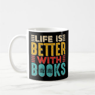 Leven is beter met boeken zwarte mok