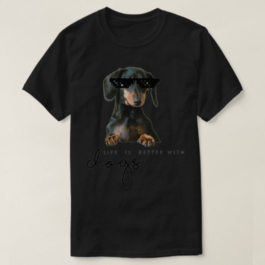 LEVEN IS BETER MET DOGS FUNNY DOGS COOL DOGS T-SHIRT (Design voorkant)