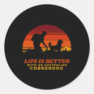 Leven Is Beter Met Een Australische Cobberdog Here Ronde Sticker