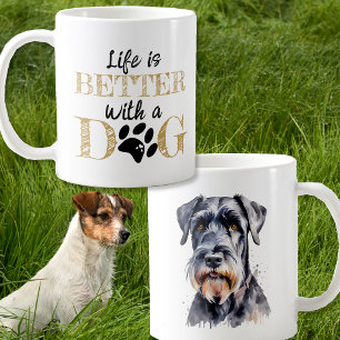 Leven is beter met een hond reuzen schnauzer cadea koffiemok