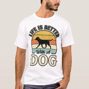 Leven is beter met een hond vintage shirt ontwerp_