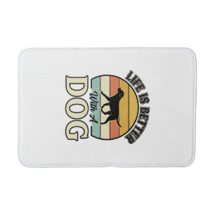 Leven is beter met een hond vintage shirt ontwerp_ badmat