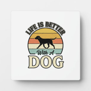 Leven is beter met een hond vintage shirt ontwerp_ fotoplaat