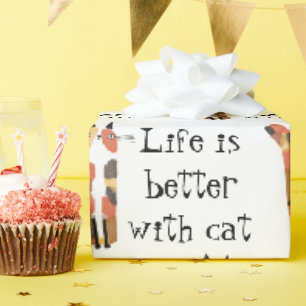 Leven is beter met een kat cadeaupapier