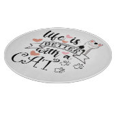 Leven is beter met een kat citaat slogan snijplank (Hoek)