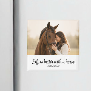 Leven is beter met een paard gepersonaliseerd scri magneet