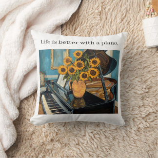 Leven is beter met een piano - mooie kunst! kussen