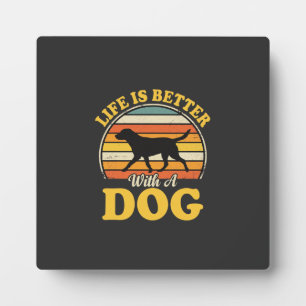 Leven Is Beter Met Een Retro Hond Fotoplaat