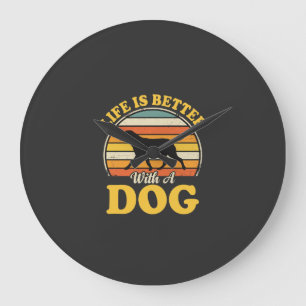 Leven Is Beter Met Een Retro Hond Grote Klok