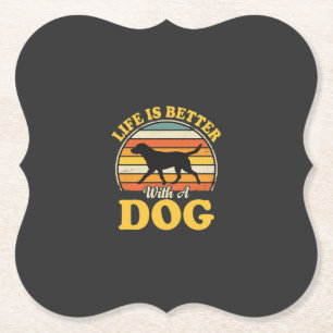 Leven Is Beter Met Een Retro Hond Kartonnen Onderzetters