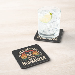 Leven is beter met een Schnauzer Bier Onderzetter