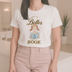 Leven is beter met een T-shirt met boek