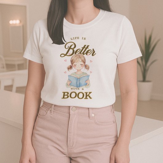 Leven is beter met een T-shirt met boek