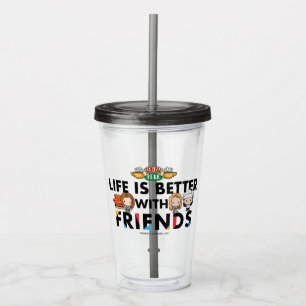 Leven is beter met FRIENDS™ Chibi-kunst Acryl Drinkbeker
