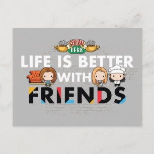 Leven is beter met FRIENDS™ Chibi-kunst Uitnodiging Briefkaart