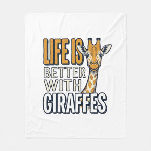 Leven is beter met giraffen vintage shirt ontwerp_ fleece deken
