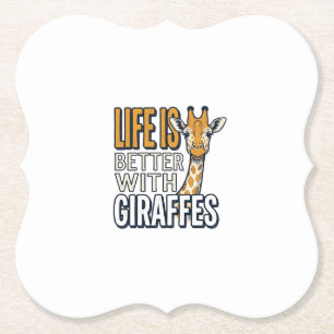 Leven is beter met giraffen vintage shirt ontwerp_ kartonnen onderzetters