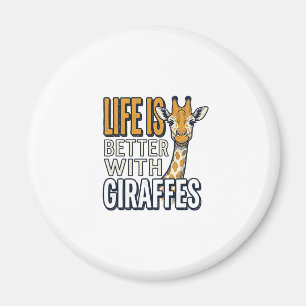 Leven is beter met giraffen vintage shirt ontwerp_ magneet