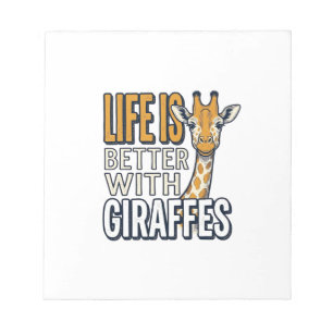 Leven is beter met giraffen vintage shirt ontwerp_ notitieblok