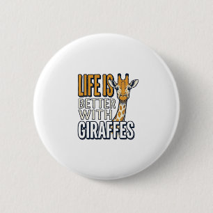 Leven is beter met giraffen vintage shirt ontwerp_ ronde button 5,7 cm