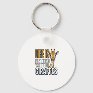 Leven is beter met giraffen vintage shirt ontwerp_ sleutelhanger