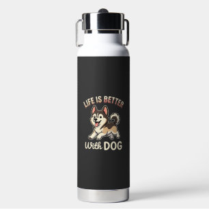 Leven Is Beter Met Hond Cartoon Waterfles