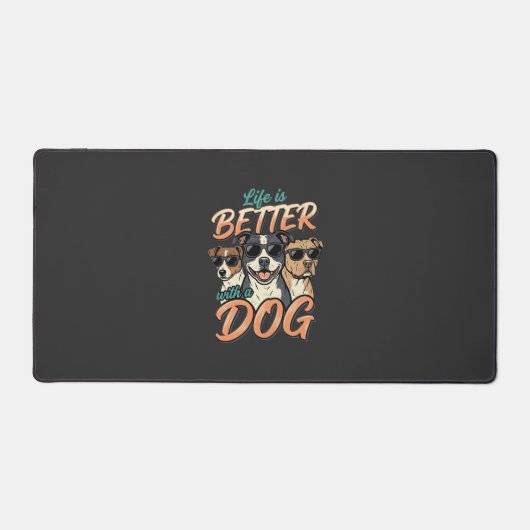 Leven Is Beter Met Hond Vector Bureaumat (Voorkant)