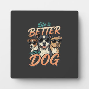 Leven Is Beter Met Hond Vector Fotoplaat