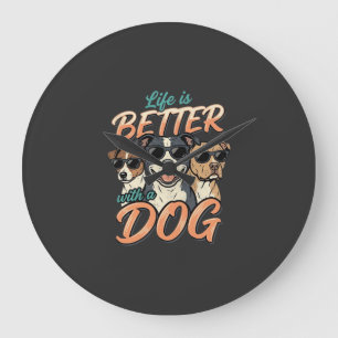 Leven Is Beter Met Hond Vector Grote Klok