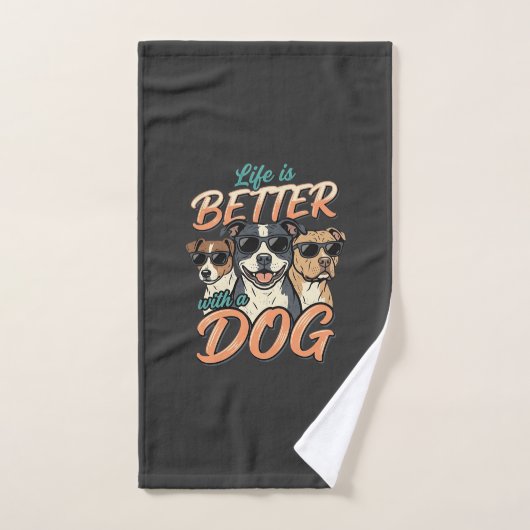 Leven Is Beter Met Hond Vector Handdoek (Handdoek)