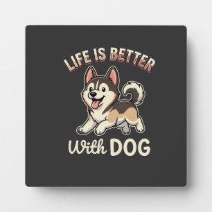 Leven Is Beter Met Honden Cartoon Fotoplaat