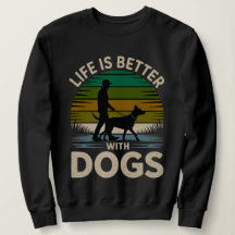 Leven is beter met honden Dames Retro Zonsondergan