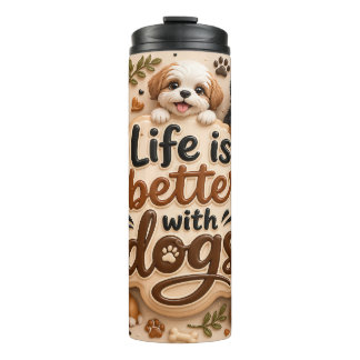 Leven is beter met honden thermosbeker