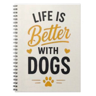 Leven is beter met honden typografie voor hondenli notitieboek