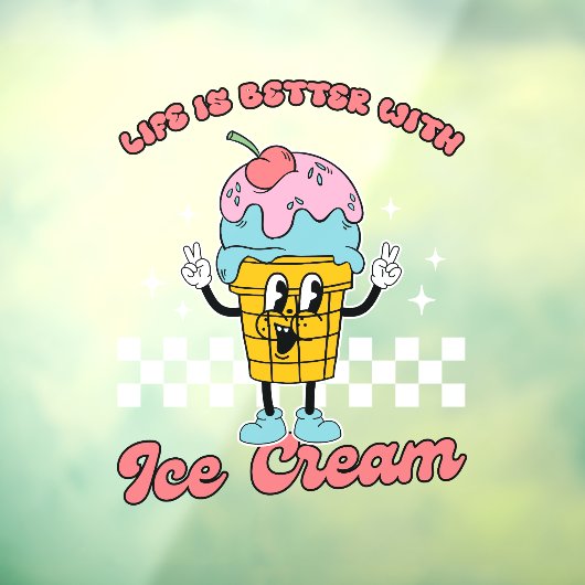 Leven is beter met ijs raamsticker (Vel 3)