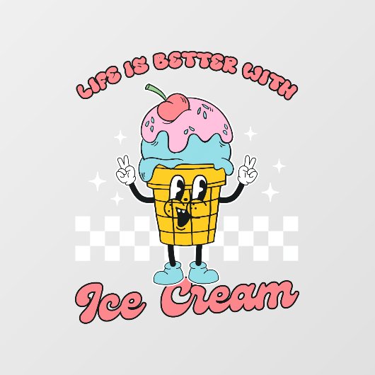 Leven is beter met ijs raamsticker (Vel)