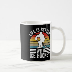 Leven is beter met ijshockey, grappige ijshockeysp koffiemok