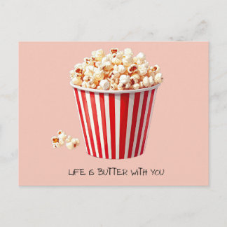 Leven is beter met jou | Speelse film popcorn Briefkaart