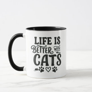 Leven is beter met katten mok - Poot koffiekopje c